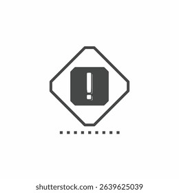 Black and white caution sign vector illustration icon. Illustration for business. Vector template.
