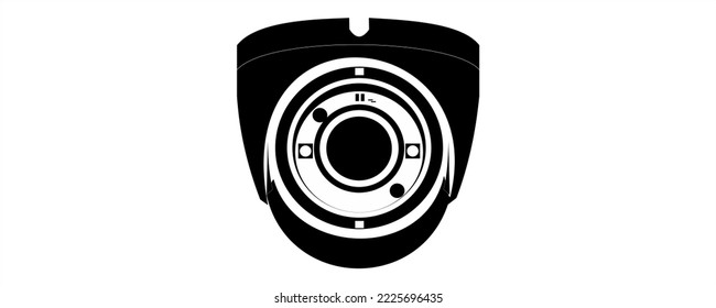 black and white cctv camera vector logo illustration