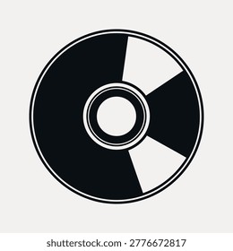 Black and white cd or dvd disc digital media