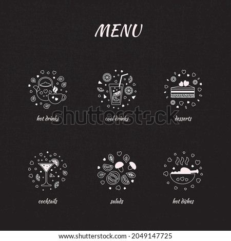 Black and white celebration menu, vector format.