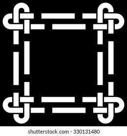 Black and white Celtic knot frame vector illustration