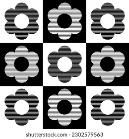 diseño de fondo de azulejos de cemento blanco y negro. Fondo geométrico abstracto. patrón mediterráneo ininterrumpido. Diseño de baldosas de cemento en el suelo portugués. Diseño cerámico de baldosas con adorno floral.