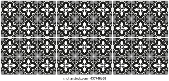 Black and white cement tile background design