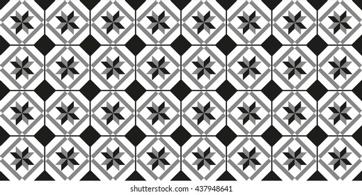 Black and white cement tile background design