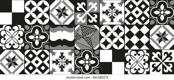 Black and white cement tile background design
