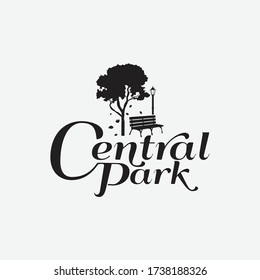 Black And White Central Park Logo Design Template