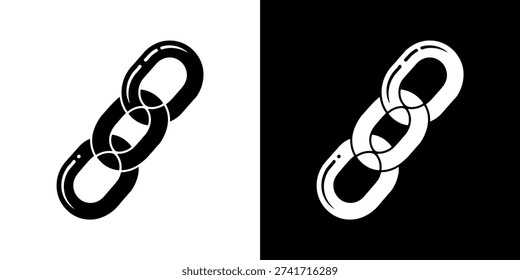 Black and white chain links on split tone backgrounds