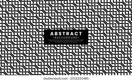 Black and white chain pattern abstract background. Asian style interior design concept. Vector illustration.
