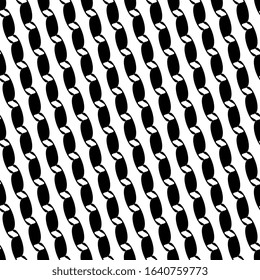 Black and white chain pattern repeat diagonal lines motif. Simple geometric all over print block for apparel textile, patchwork fabric, swimwear, silk scarf, mens shirt, fashion garment.