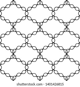 Black  and white chains grid seamless background. Fashion illustration. Seamless pattern abstract design. Monochrome pattern . 