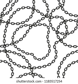 Black and white chains vector seamless pattern