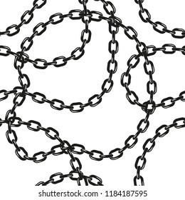 Black and white chains vector seamless pattern