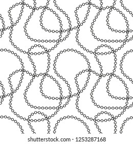 Black and white chains vector seamless pattern
