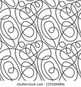 Black and white chains vector seamless pattern