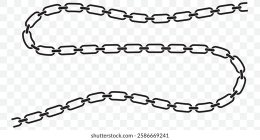 Black and white chains vector seamless pattern. chains backgrounds, shinny metal iron chains, Seamless chain pattern. Silver metallic chain texture. EPS 10.