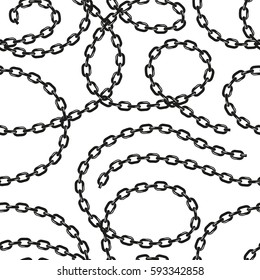 Black   white chains vector seamless pattern