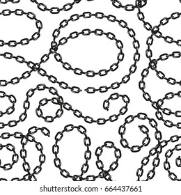 Black and white chains vector seamless pattern