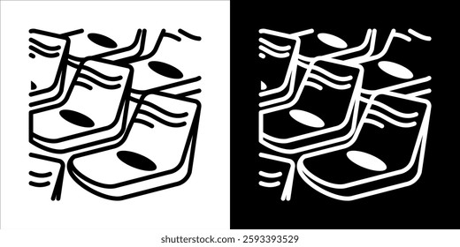 A black and white chair icon