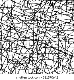 black and white chaotic lines