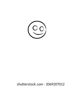 black and white character face smiling happy