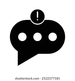 black and white chat notification icon