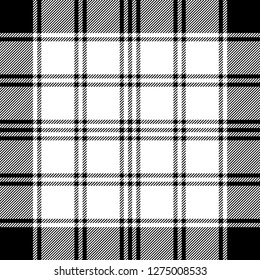 Black and white check diagonal texture plaid seamless pattern. Vector illustration.