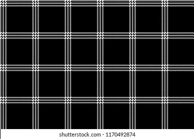 Black White Check Fabric Texture Simple Seamless Pattern. Vector Illustration.