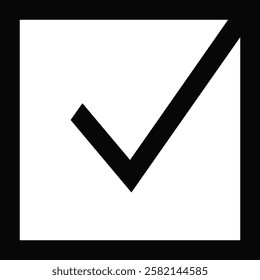black and white check mark design in frame