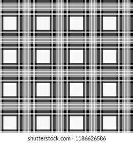 Black white check pixel square fabric texture seamless pattern eps10