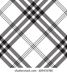 Black white check pixel square fabric texture seamless pattern. Vector illustration.
