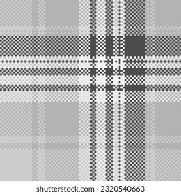 Black and white check plaid seamless vector pattern. Fashion wallpaper cage pixel texture. Scottish background checkered. Printing on shirts, textiles, curtains and for design other of fabric. 