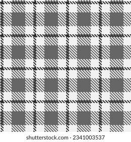 Black and white check plaid seamless vector pattern. Fashion wallpaper cage pixel texture. Scottish background checkered. Printing on shirts, textiles, curtains and for design other of fabric. 