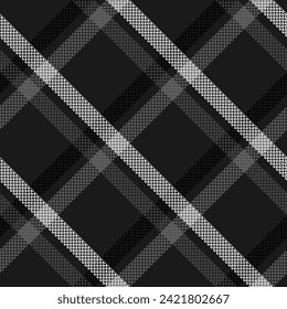 Black and white check plaid seamless vector pattern. Fashion wallpaper cage pixel texture. Scottish background checkered. Printing on shirts, textiles, curtains and for design other of fabric. 