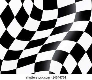 Black and white checked racing flag. Vector illustration.
