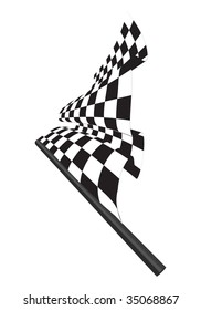 Black and white checked racing flag. Vector illustration.