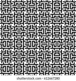 Black and white Checked Seamless Pattern for Modern Design in Flat Style. Monochrome Tileable Geometric Vector Background.