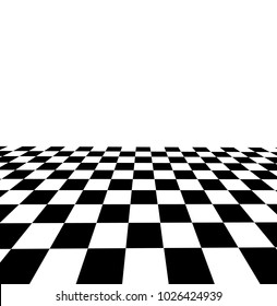 Black and white checker. 3d rendered image. Vector illustration.