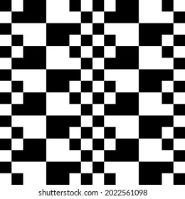 Black and white checker break board. Vector sample with checkered ornament.