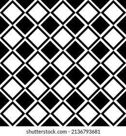 Black and white checker diamonds. Vector.
