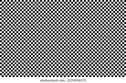 Patrón de damero blanco y negro, tablero de ajedrez, textura de malla y malla, bandera de raza. Bandera de deporte o de carreras en blanco y negro horizontal para el fondo y el diseño
