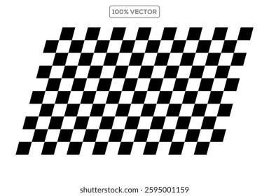 Black and white checker pattern, checkered chessboard, grid and mesh texture, race flag. vector stock