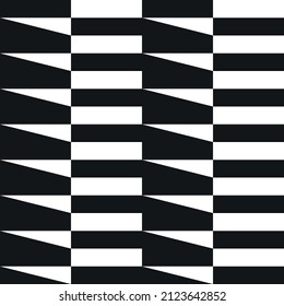 Black and white checker pattern. Simple shapes vector chess pattern.