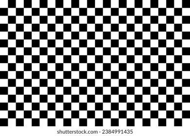 Black and white checker pattern vector illustration. Abstract checkered chessboard or checkerboard for game, grid with geometric square shape, race or rally flag and mosaic floor tile.