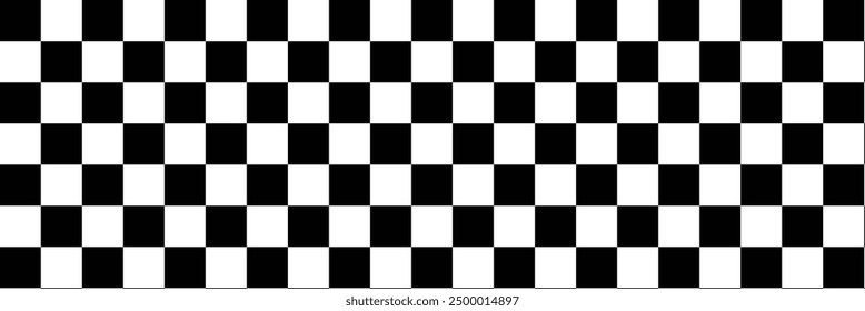 Black and white checker pattern vector illustration. Chess board. Abstract checkered checkerboard for game. Grid geometric square shape. Race flag. Retro mosaic checkerboard psychedelic pattern.