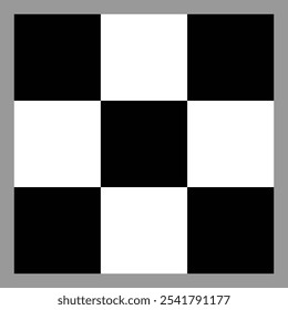 Ilustração de vetor de padrão de xadrez preto e branco. Tabuleiro de xadrez. Tabuleiro de xadrez abstrato para o jogo. Forma quadrada geométrica da grade. Bandeira de corrida. Mosaico retro xadrez padrão psicodélico.