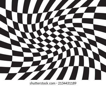 Black and white checkerboard as background image, swirl oval.