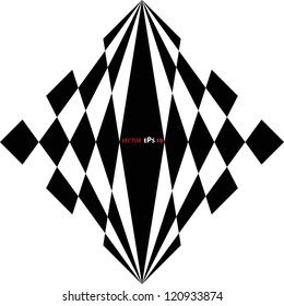 Black and white checkerboard background with the motif 2