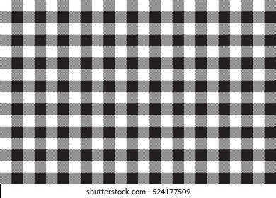 Black white checkerboard check seamless background. Vector illustration.