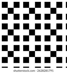 Cuadrícula de tablero de ajedrez blanco y negro, con fondo blanco 