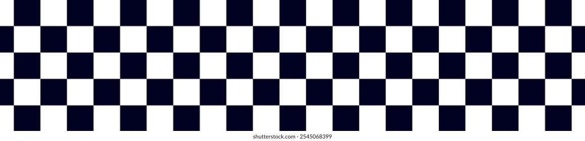 Black and white checkerboard pattern background. Classic checkered race flag car finish line or start line. Flat vector illustration isolated on white background.